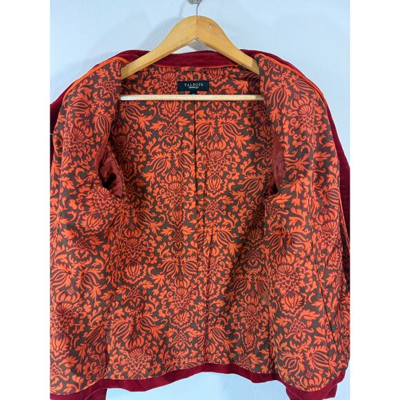 Vintage Talbots Red Corduroy Blazer Jacket 90s Retro Women’s Sz 12 Button Front - Picture 9 of 10
